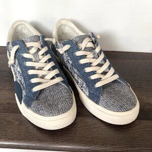 Dolce Vita Zina Blue Woven Tweed Sneakers